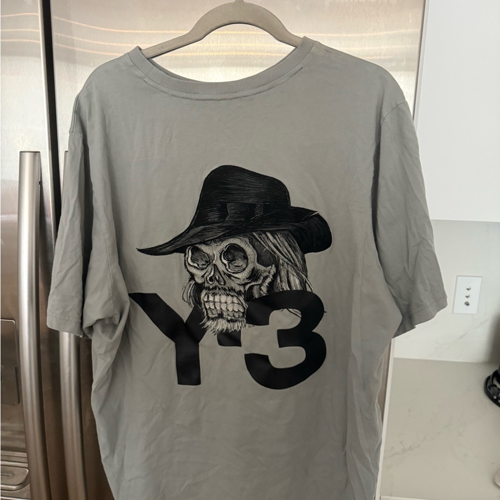 Y-3 Gray Short Sleeve Tee Casual Graphic